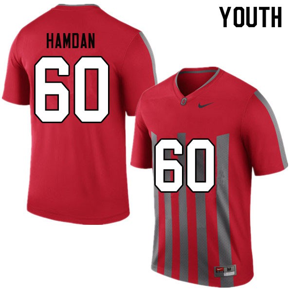 Ohio State Buckeyes #60 Zaid Hamdan Youth Official Jersey Throwback